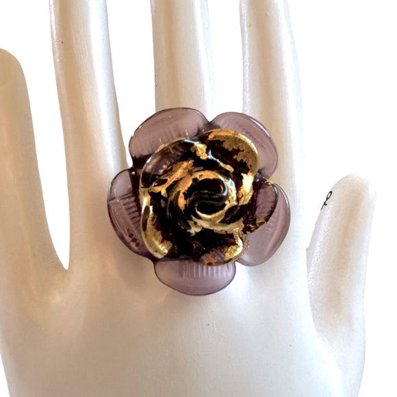 Adjustable large rose/flower ring - Picture 1 of 5